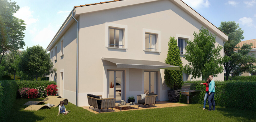 Programme immobilier neuf LES BALCONS DES MÉSANGES - Léaz : 23 maisons T2–T4 avec jardins privatifs et double exposition en centre-ville (01200) - Référence : 1406