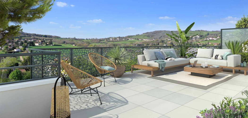 Programme immobilier neuf Les Terrasses de l’Ouest - Lentilly : Appartements T2–T4 avec terrasses, jardin et proximité ruisseau des Flaches (69210) - Référence : 14624
