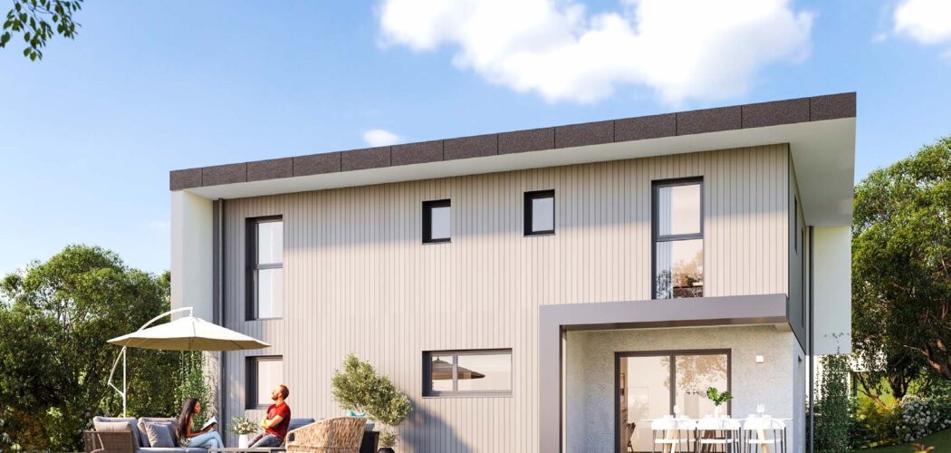 Programme immobilier neuf Les Vergers de Marcel + Domaine Les Marcellines - Les Ollières : 14 appartements et 9 villas neuves T2–T6 à 20 min d’Annecy (74570) - Référence : 15794