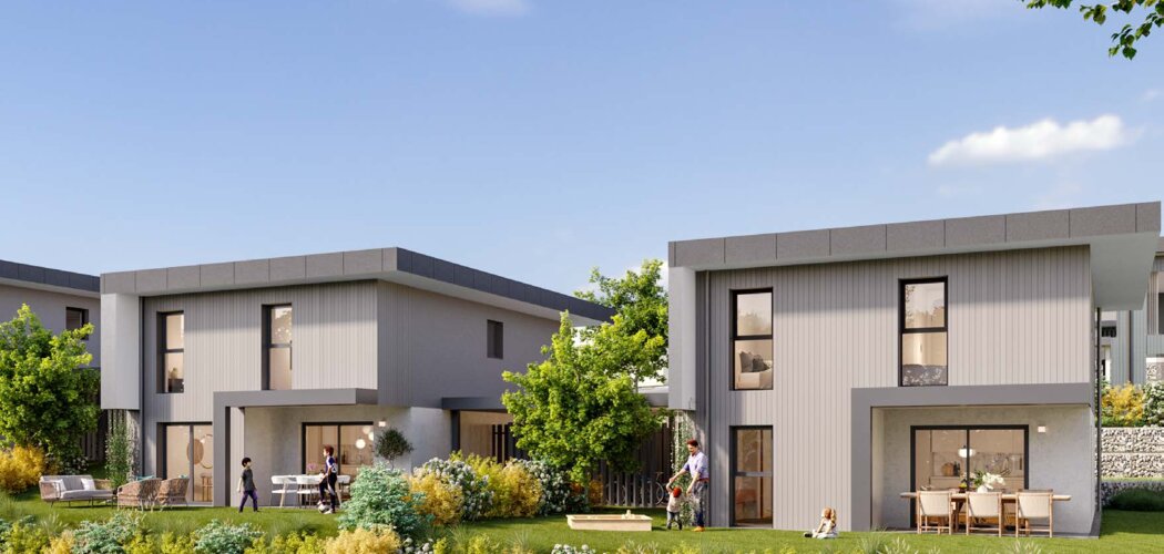Programme immobilier neuf Les Vergers de Marcel + Domaine Les Marcellines - Les Ollières : 14 appartements et 9 villas neuves T2–T6 à 20 min d’Annecy (74570) - Référence : 15794