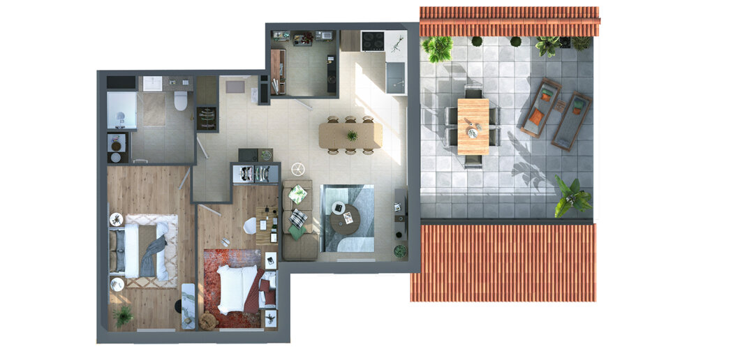Programme immobilier neuf Le Jardin de Sainte-Croix - Les Sables-d’Olonne appartements avec terrasse près de la Grande Plage (85100) - Référence : 17528