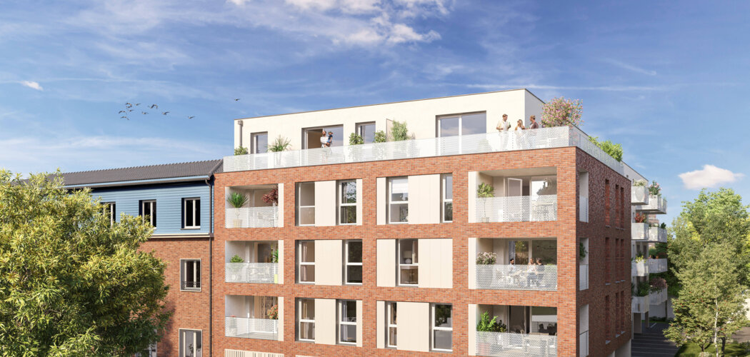 Programme immobilier neuf L'Alcôve - Loos : Appartements T2–T4 avec terrasses, parking résident et proximité Lille (59120) - Référence : 9869