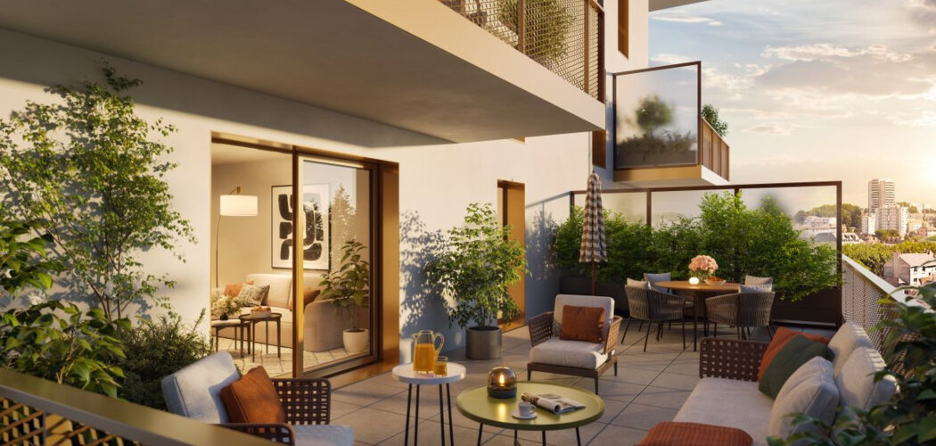 Programme immobilier neuf CÔTÉ PATIO - Lorient : appartements neufs du 2 au 4 pièces en centre-ville proche gare (56100) - Référence : 15322