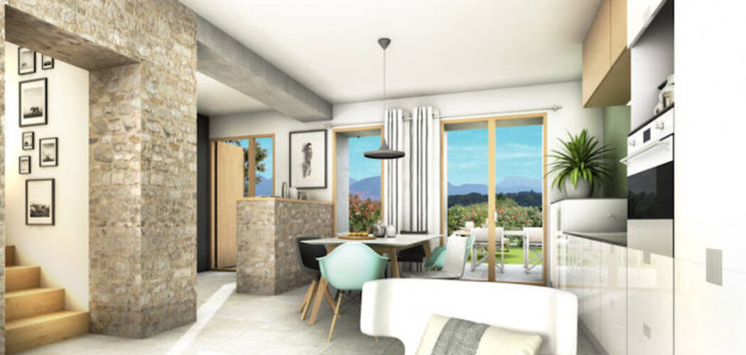 Programme immobilier neuf L'AUTHENTIQUE - Lovagny : Maisons T5 avec jardins, terrasses et vue sur les Préalpes à 15 minutes du lac d’Annecy (74330) - Référence : 3797