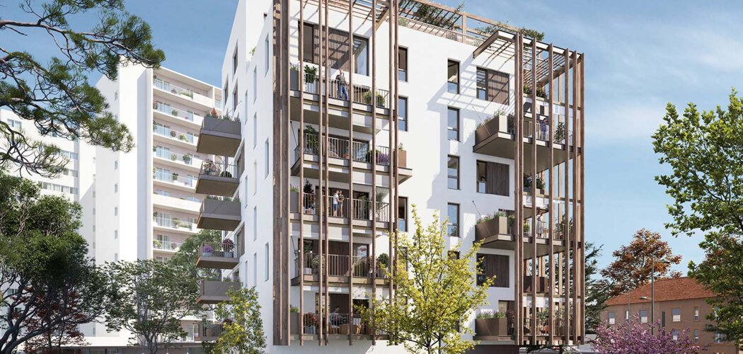 Programme immobilier neuf Céleste - Lyon 08 : 40 appartements neufs 2 à 5 pièces au pied du tramway T6 et du métro D (69008) - Référence : 16019