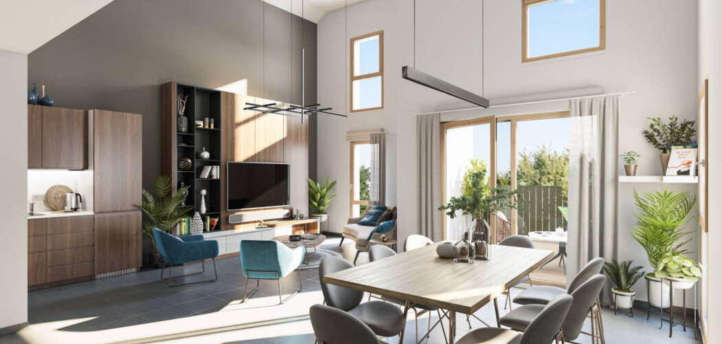 Programme immobilier neuf District 7 - Lyon : Appartements studio–T5 avec terrasses, toitures végétalisées et proximité quartier Jean Macé (69007) - Référence : 14604