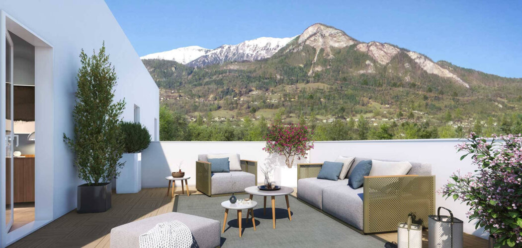 Programme immobilier neuf LA BELLE AVENTURE - Marnaz : Appartements T2–T4 avec terrasses, vues montagne et proximité centre-ville (74460) - Référence : 14720