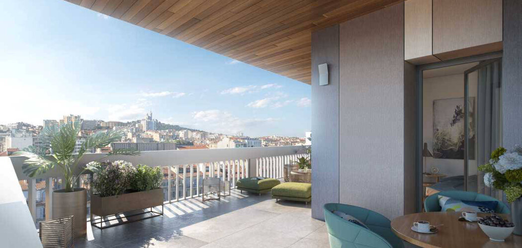 Programme immobilier neuf INITIAL PRADO - Marseille : appartements studios-T4 avec terrasses et jardin près du Prado (13008) - Référence : 14186