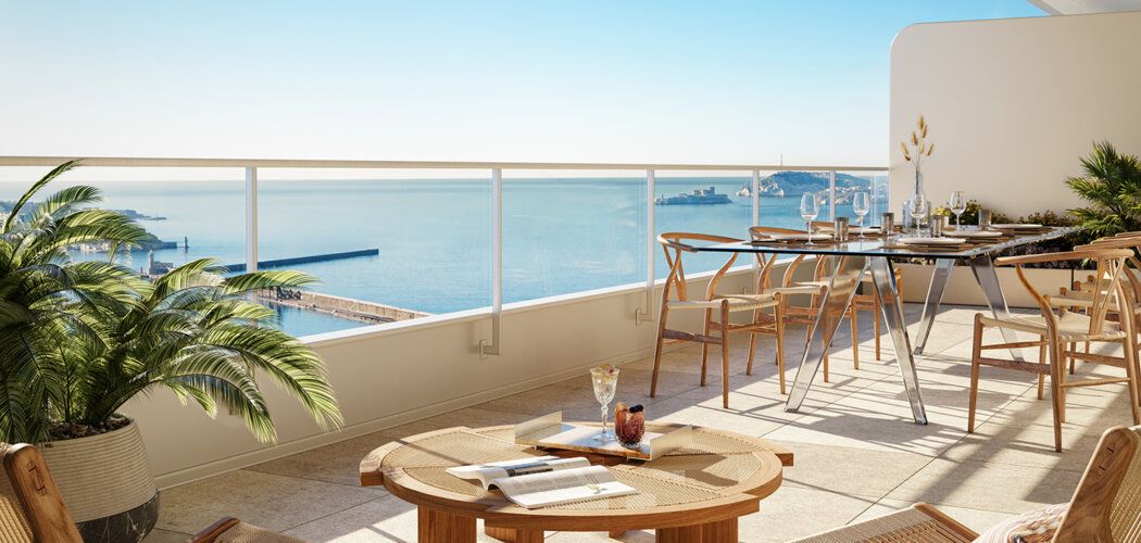 Programme immobilier neuf M99 - Marseille Joliette : appartements neufs T2–T4 avec vue mer et chauffage géothermique (13002) - Référence : 17067