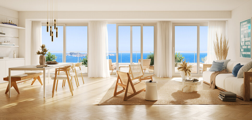 Programme immobilier neuf M99 - Marseille Joliette : appartements neufs T2–T4 avec vue mer et chauffage géothermique (13002) - Référence : 17067