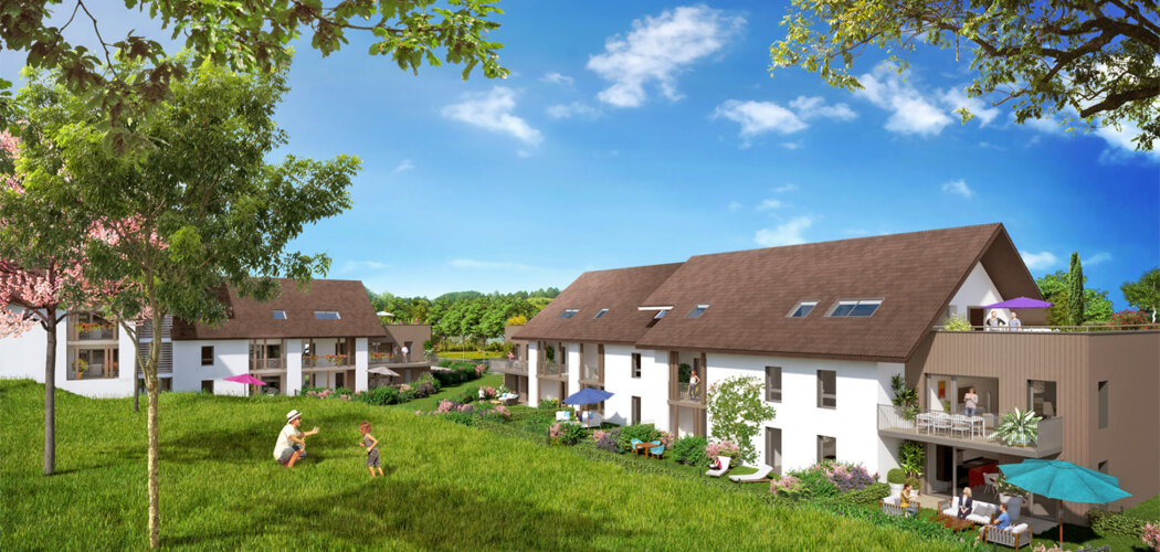 Programme immobilier neuf NATURE ET O - Maxilly-sur-Léman : Appartements T2–T5 avec vue sur le lac Léman et terrasses en centre-ville (74500) - Référence : 1100