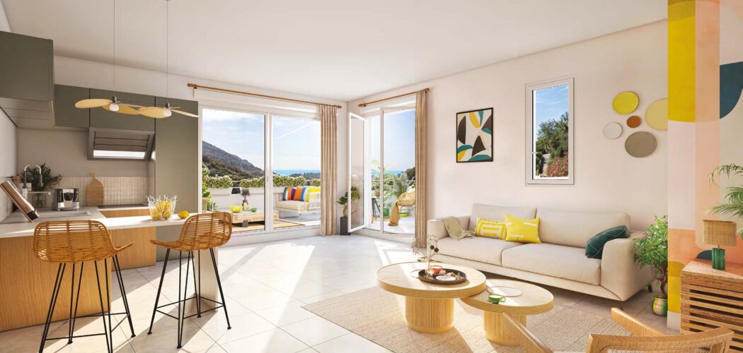 Programme immobilier neuf LES HAUTS JARDINS - Menton : appartements neufs avec vue sur la vallée sur les hauteurs (06500) - Référence : 14364