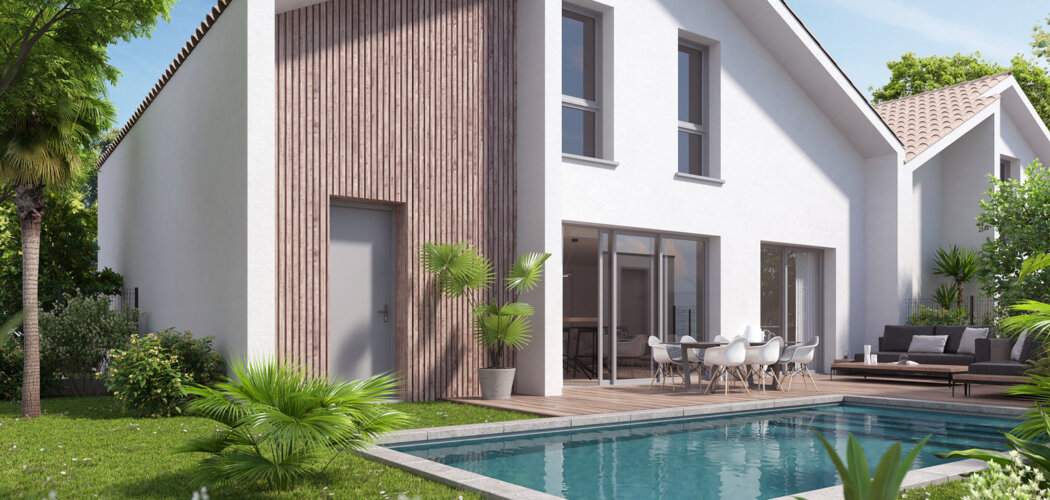 Programme immobilier neuf VILLAS DES ARTS - Mérignac maisons avec piscine proche gare (33700) - Référence : 18478