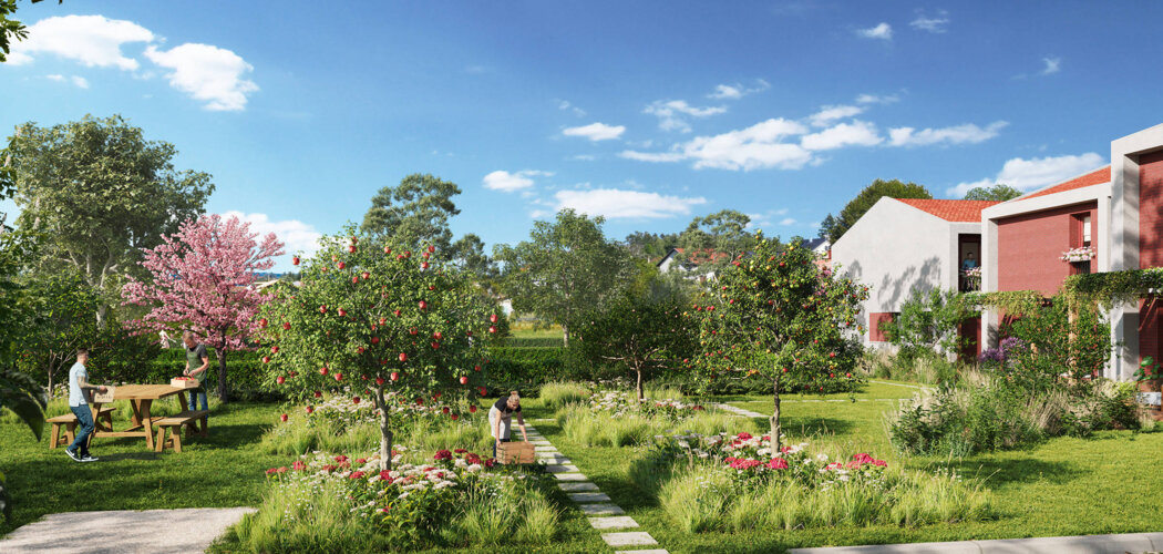 Programme immobilier neuf Bloom Parc - MÉRIGNAC (33) - Maisons - Mérignac : Maisons duplex T3–T5 avec jardins, verger commun et proximité commerces dans le quartier Capeyron (33700) - Référence : 14470