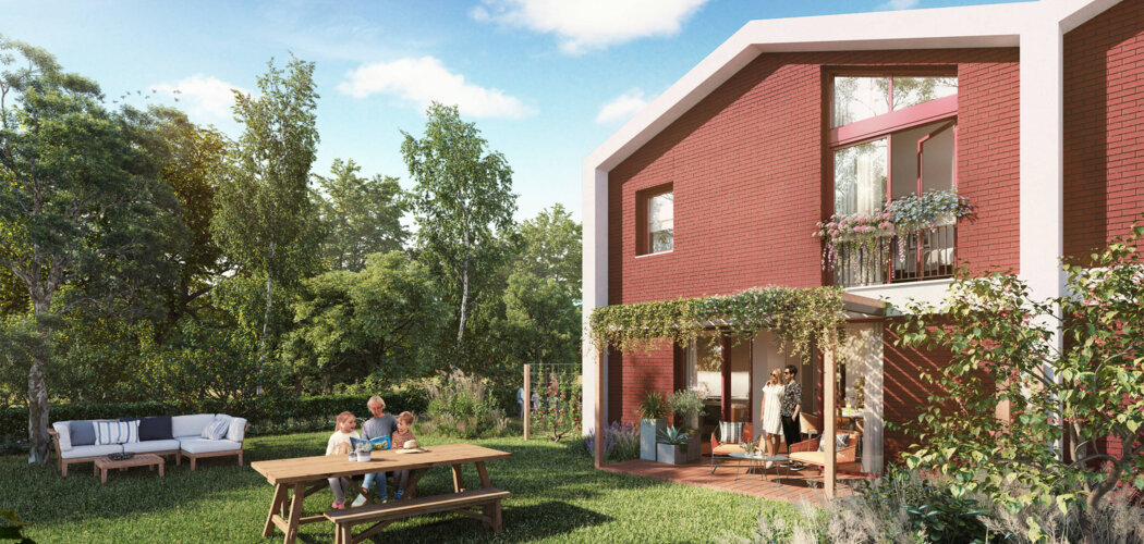 Programme immobilier neuf Bloom Parc - MÉRIGNAC (33) - Maisons - Mérignac : Maisons duplex T3–T5 avec jardins, verger commun et proximité commerces dans le quartier Capeyron (33700) - Référence : 14470