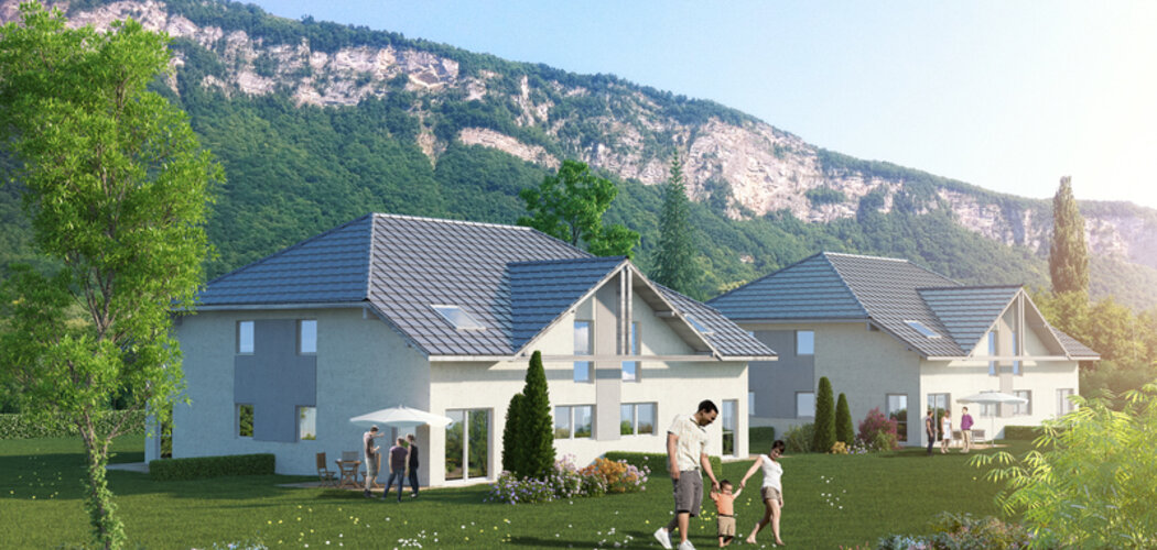 Programme immobilier neuf LES CARRÉS PRAIRIALS - Méry : Appartements T2–T4 avec terrasses, balcons et garages dans le Hameau des Jacquiers (73420) - Référence : 1236