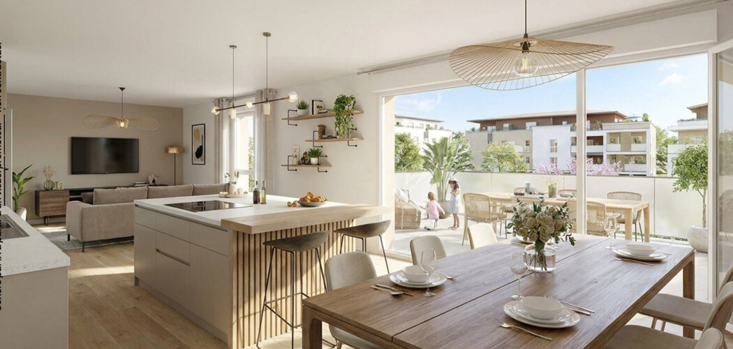 Programme immobilier neuf TERRASSES ET JARDINS - Meyzieu résidence verdoyante connectée à Lyon (69330) - Référence : 17544