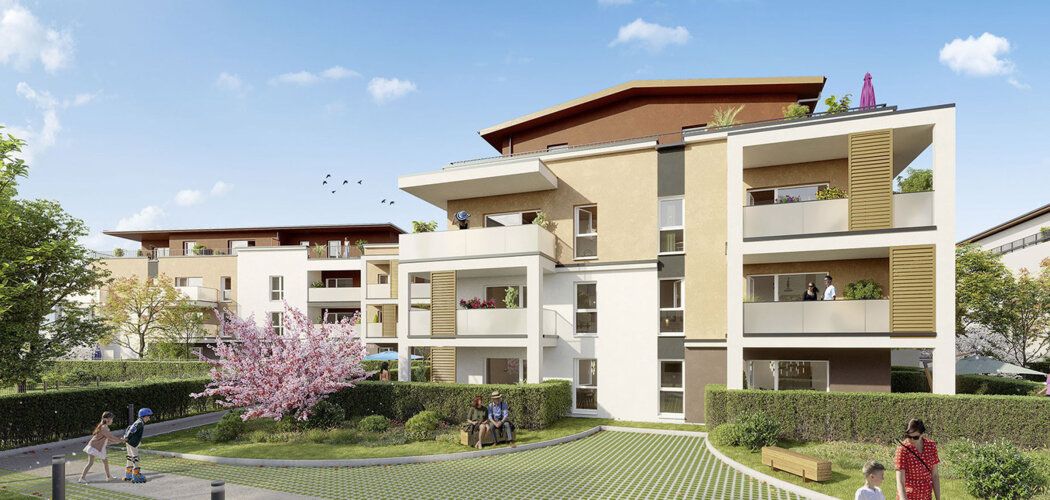 Programme immobilier neuf TERRASSES ET JARDINS - Meyzieu résidence verdoyante connectée à Lyon (69330) - Référence : 17544