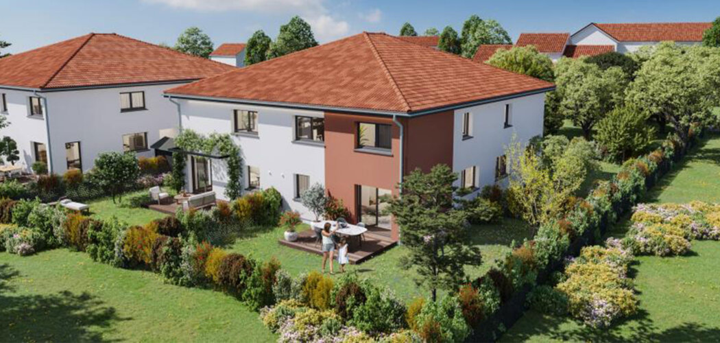 Programme immobilier neuf LES CARRES D'A COTE - Mions, maison duplex proche du cœur de ville (69780) - Référence : 17358