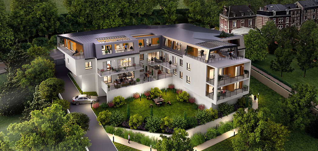 Programme immobilier neuf 90 Gallieni - Mont-Saint-Aignan : 25 appartements neufs avec vues sur le Val Saint-André, proximité Rouen (76130) - Référence : 10875