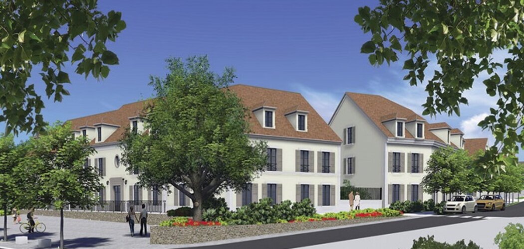 Programme immobilier neuf LE CLOS SAINT LOUIS - Montfort-L’Amaury : 39 appartements T2–T5 duplex avec balcons, terrasses et architecture raffinée face à l’école Saint-Louis (78490) - Référence : 1270