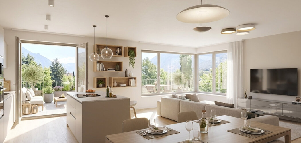 Programme immobilier neuf SURYA - Montmélian face aux massifs avec résidence moderne et parc (73800) - Référence : 17139