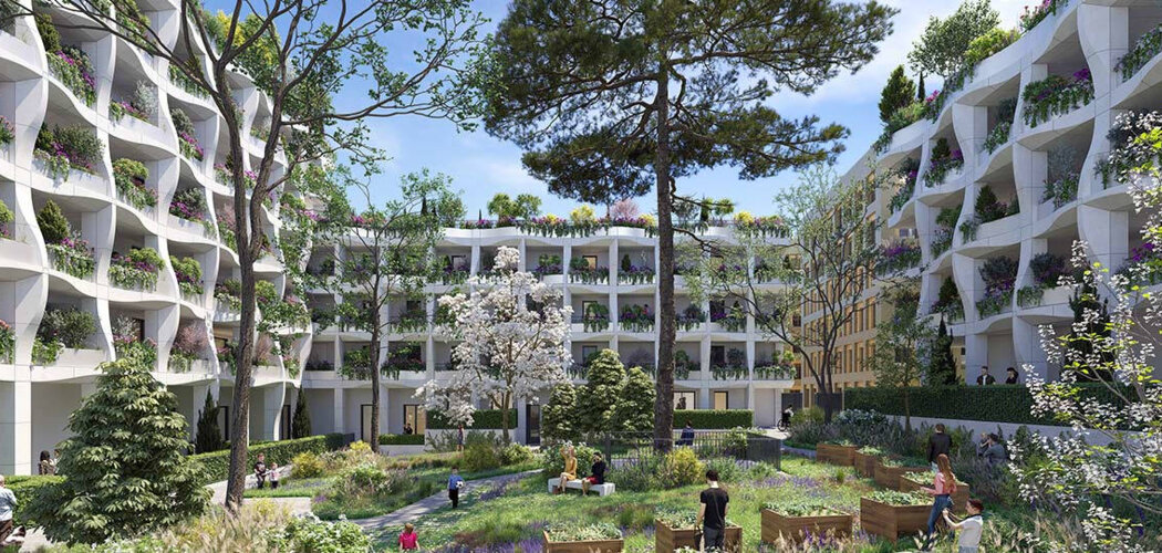 Programme immobilier neuf RESIDENCE THEIA - Montpellier : Appartements T2–T5 avec terrasses, parking sécurisé et proximité parc Montcalm (34000) - Référence : 14814
