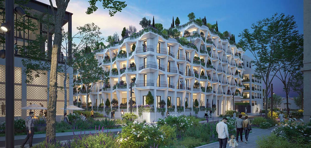 Programme immobilier neuf RESIDENCE THEIA - Montpellier : Appartements T2–T5 avec terrasses, parking sécurisé et proximité parc Montcalm (34000) - Référence : 14814