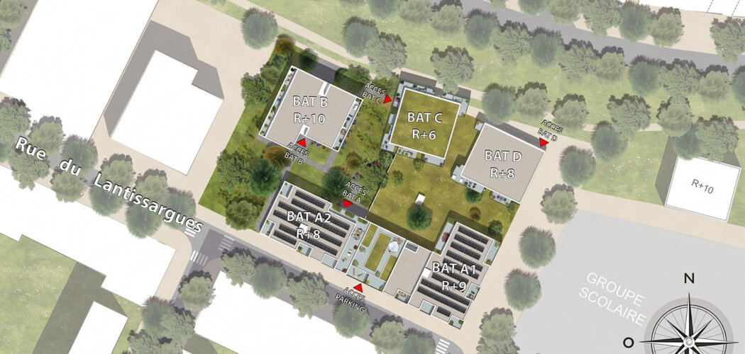 Programme immobilier neuf Terra Alba - Montpellier résidence végétalisée proche gare Saint-Roch (34000) - Référence : 17800