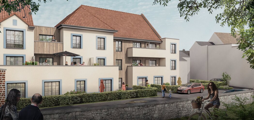 Programme immobilier neuf L'ECHAPPEE - Montreuil-sur-Mer : appartements neufs T2–T4 à deux pas de la place du Général de Gaulle (62170) - Référence : 15835