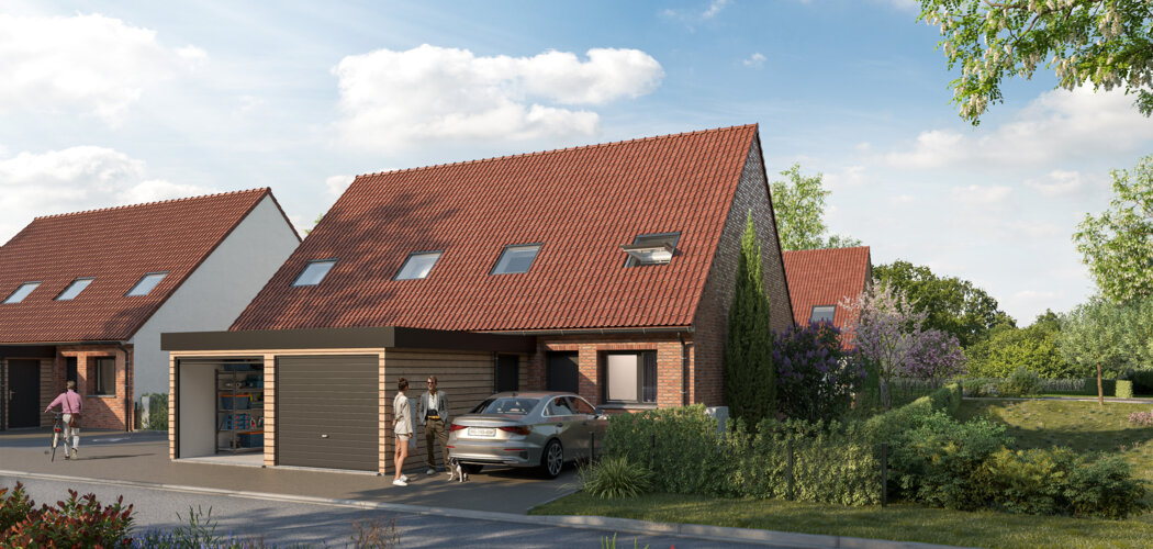 Programme immobilier neuf Les Jardins de la Motte au Bois - Morbecque à proximité d’Hazebrouck (59190) - Référence : 11139