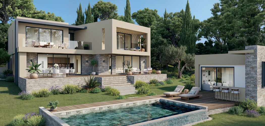 Programme immobilier neuf LES COSTES - DOMAINE PRIVE - Mougins domaine privé villas de luxe à quelques minutes du Vieux Village (06250) - Référence : 17154