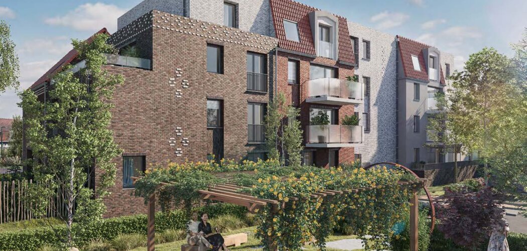 Programme immobilier neuf Le 114 - Mouvaux : 25 appartements neufs au pied des commerces et du Parc du Hautmont, espaces extérieurs (59420) - Référence : 15682