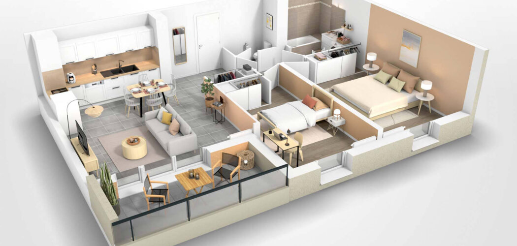 Programme immobilier neuf Les jardins des Prés Nouveaux - Mouxy : Appartements T2–T4 et maisons T5 avec balcons, jardins et proximité pistes de ski à 30 min (73100) - Référence : 6597