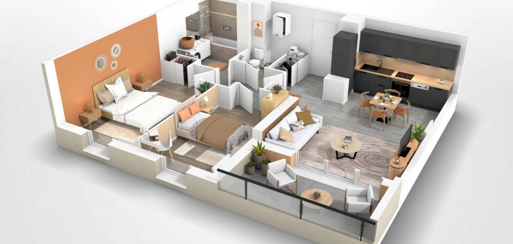 Programme immobilier neuf Les jardins des Prés Nouveaux - Mouxy : Appartements T2–T4 et maisons T5 avec balcons, jardins et proximité pistes de ski à 30 min (73100) - Référence : 6597