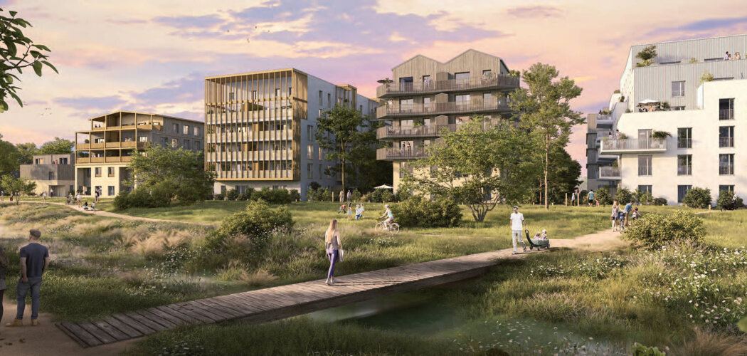 Programme immobilier neuf ESSENCIA - Nantes, appartements neufs et espaces verts dans le quartier Doulon-Gohards (44000) - Référence : 15566