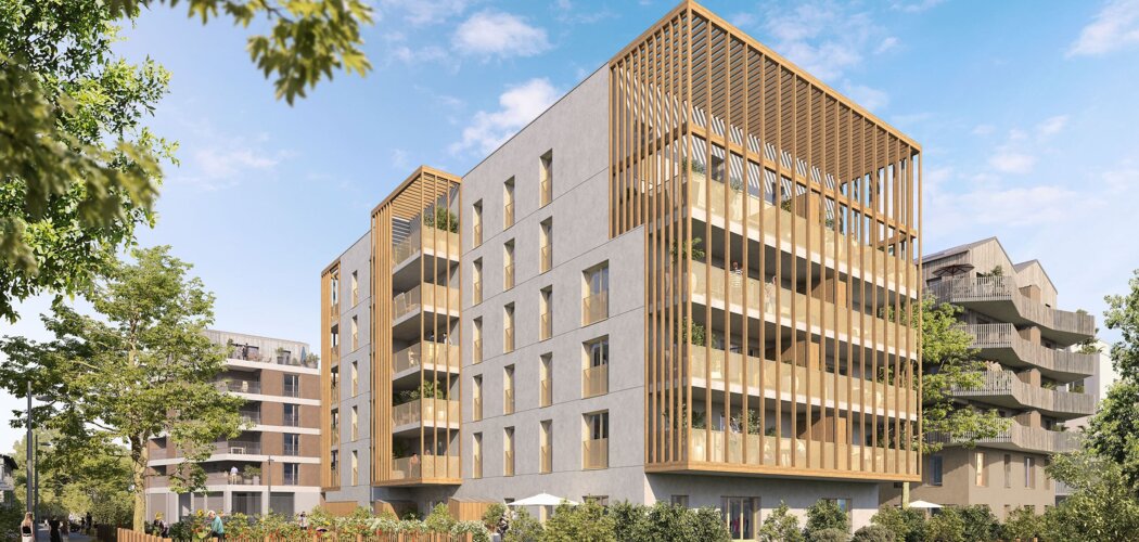 Programme immobilier neuf ESSENCIA - Nantes, appartements neufs et espaces verts dans le quartier Doulon-Gohards (44000) - Référence : 15566
