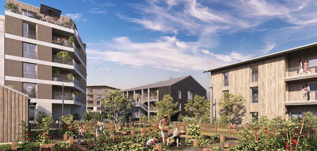 Programme immobilier neuf ESSENCIA - Nantes, appartements neufs et espaces verts dans le quartier Doulon-Gohards (44000) - Référence : 15566