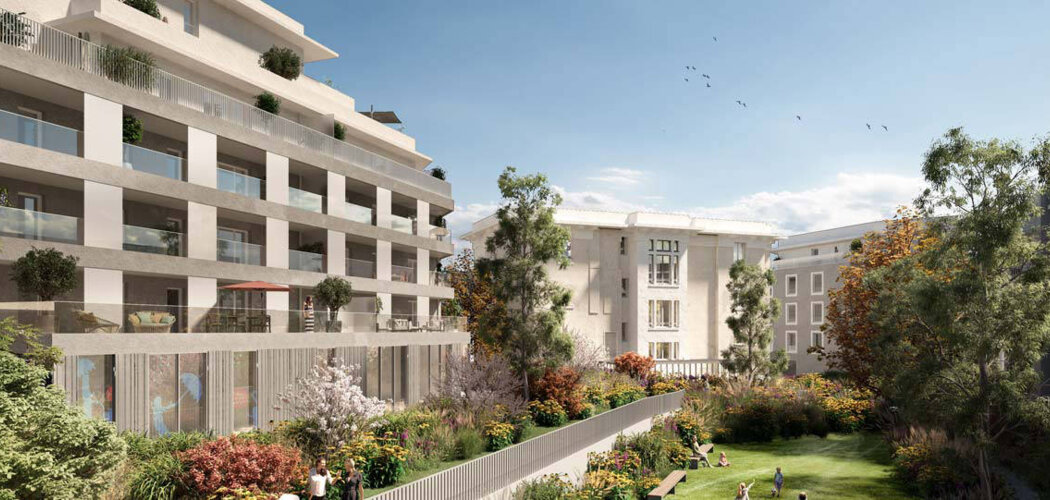 Programme immobilier neuf Cour Monselet - Nantes : Appartements studio–T5 avec terrasses, jardin paysager et parking dans le quartier Haut Pavé proche clinique Sourdille (44000) - Référence : 14436