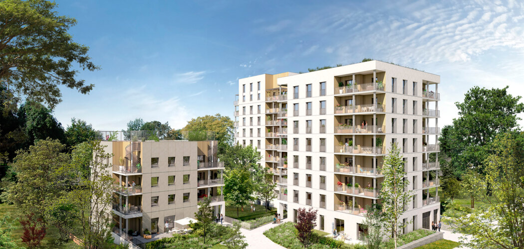 Programme immobilier neuf Coeur Boisé - Nantes : Appartements studio–T6 avec terrasses, RT2012 et matériaux biosourcés dans le quartier Erdre Porterie (44000) - Référence : 14266