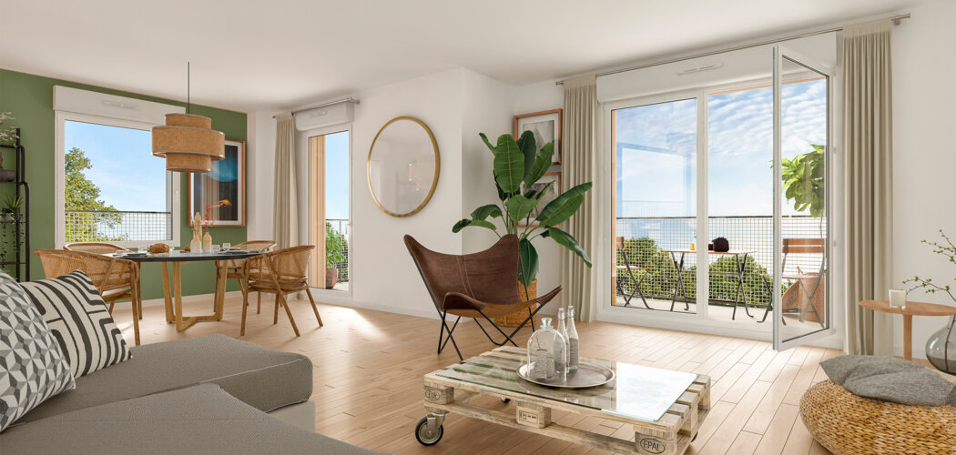 Programme immobilier neuf Coeur Boisé - Nantes : Appartements studio–T6 avec terrasses, RT2012 et matériaux biosourcés dans le quartier Erdre Porterie (44000) - Référence : 14266