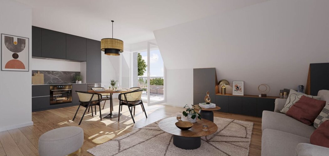 Programme immobilier neuf Les Jardins du Grand Pont - Nemours : appartements neufs T2–T4 à 200 m du Grand Pont (77140) - Référence : 15929