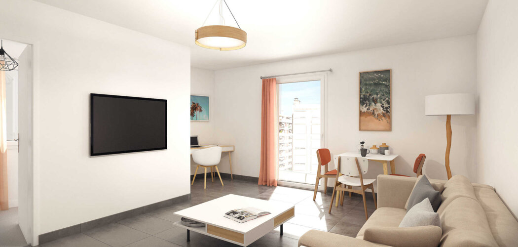 Programme immobilier neuf Sunset Riviera - Nice -  Nice : 165 appartements neufs du studio au 2 pièces en résidence de services (06000) - Référence : 14377