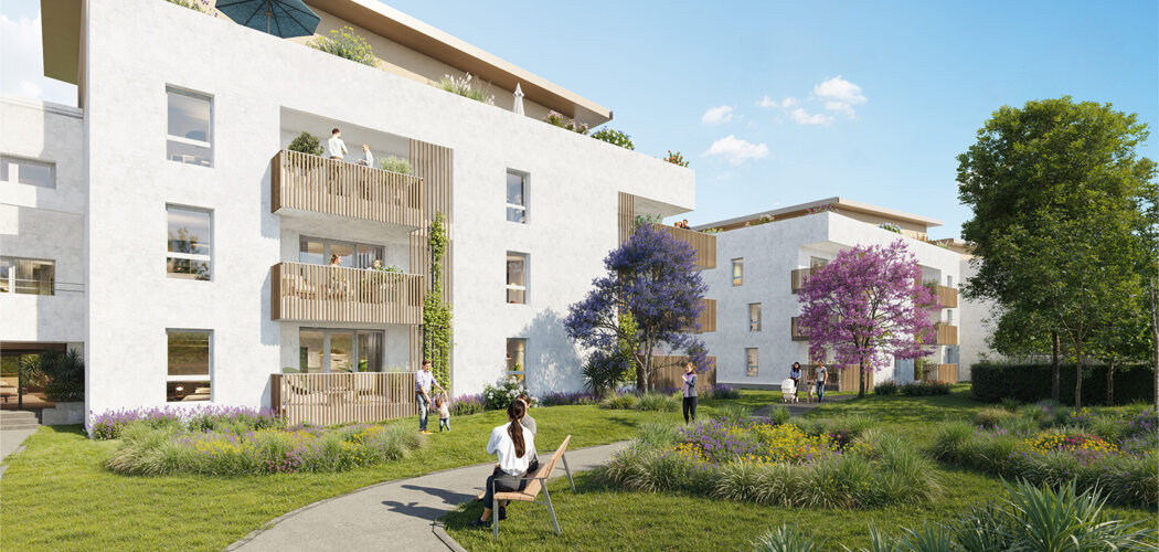 Programme immobilier neuf ELOGE DU PARC - Nîmes quartier résidentiel à proximité à pied du tramway T2 (30000) - Référence : 14778