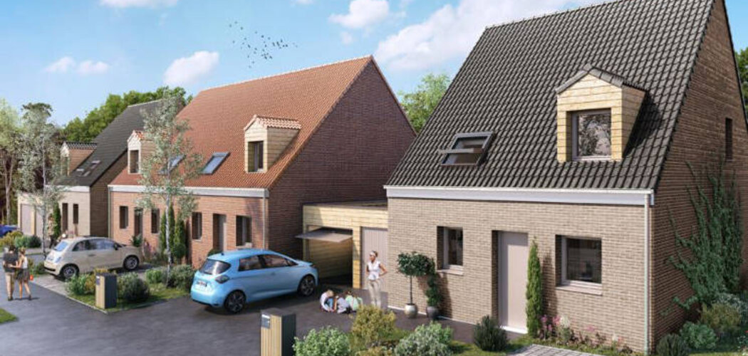 Programme immobilier neuf Les Hauts du Paradis - Nomain : Maisons T4 avec jardins, garages et prestations haut de gamme au cœur de la Pévèle (59310) - Référence : 13885