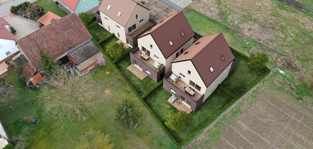 Programme immobilier neuf les duos du batelier - Offendorf environnement agréable et calme proche frontière (67850) - Référence : 12663