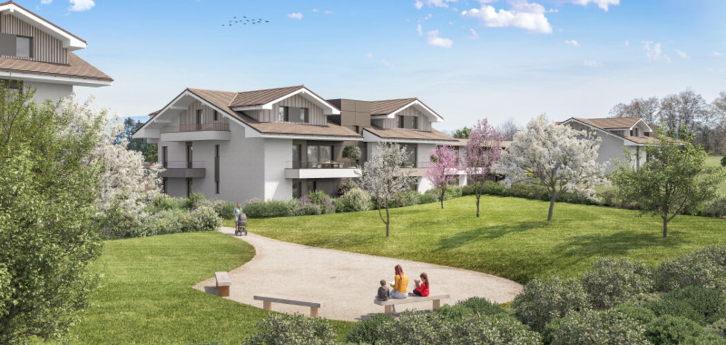 Programme immobilier neuf RESONANCE - Ornex : appartements neufs T2–T4 à 20 min de Genève (01210) - Référence : 12988