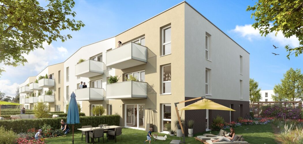 Programme immobilier neuf ESPRIT COTTAGE -  Phalempin : appartements neufs du 2 au 4 pièces à 20 min de Lille-Flandres (59133) - Référence : 15446