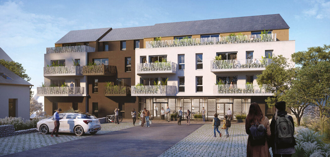 Programme immobilier neuf LE COEUR DE BOURG - Plouarzel : Appartements T2–T5 avec terrasses, RE2020 et proximité pointe de Corsen en centre bourg (29810) - Référence : 11021
