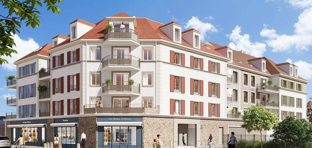Programme immobilier neuf Les Roses Debussy - Pontoise implantée dans le quartier de l’Hermitage (95000) - Référence : 18288
